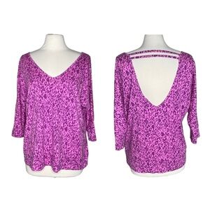 Torrid 0 pink leopard V back top